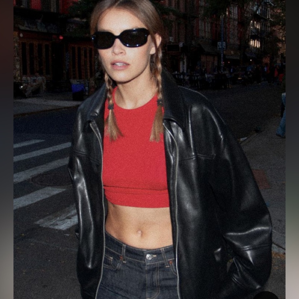 Faux Leather bomber jacket